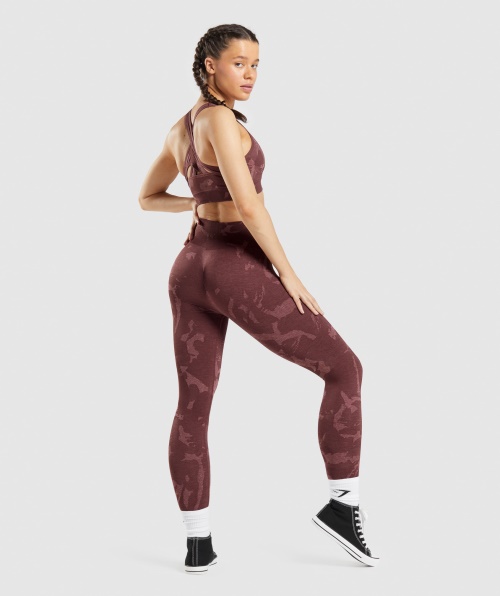 Gymshark Adapte Legging Camuflada Sem Costura Marrom Cereja Savana