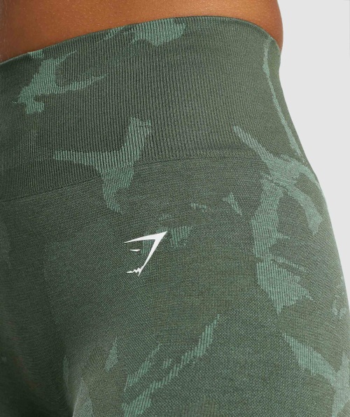 Gymshark Adapte Legging Sem Costura Camuflada Verde Savana