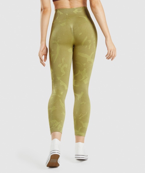 Gymshark Adapte Legging Sem Costura Camuflada Verde Savanna-griffin