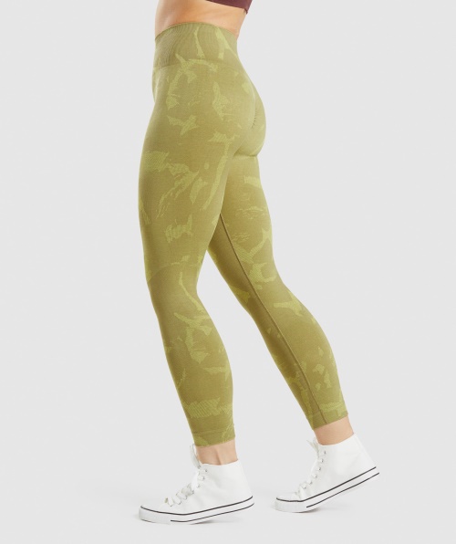 Gymshark Adapte Legging Sem Costura Camuflada Verde Savanna-griffin