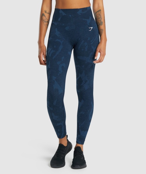 Gymshark Adapte Legging Sem Costura Camuflada Savanna-navy