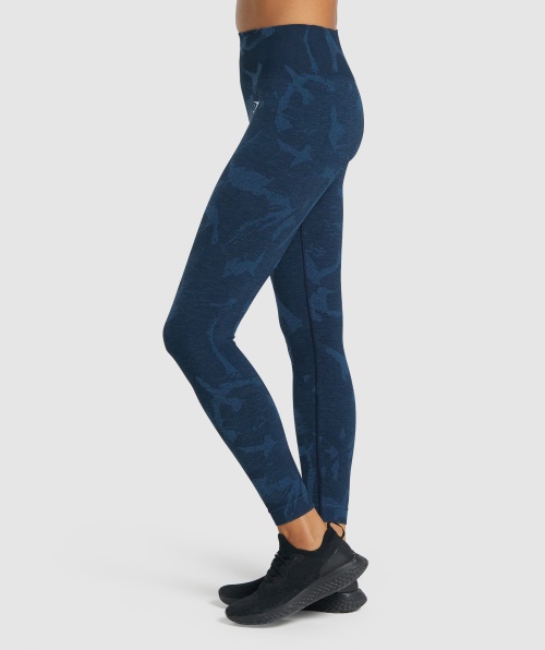 Gymshark Adapte Legging Sem Costura Camuflada Savanna-navy