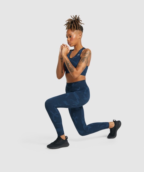 Gymshark Adapte Legging Sem Costura Camuflada Savanna-navy