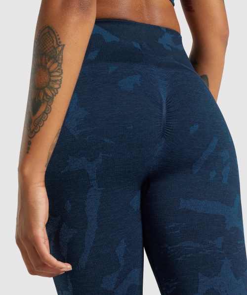 Gymshark Adapte Legging Sem Costura Camuflada Savanna-navy