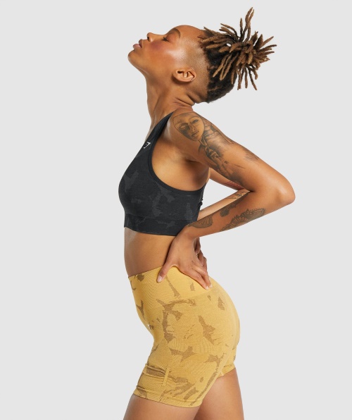 Gymshark Adapte Sutiã Esportivo Sem Costura Camuflado Nas Costas Savanna-black