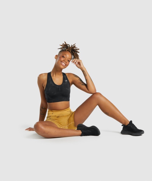 Gymshark Adapte Sutiã Esportivo Sem Costura Camuflado Nas Costas Savanna-black