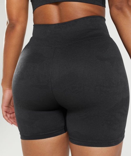 Gymshark Adapt Shorts Camuflado Sem Costura Cinza Lava-preto-ônix