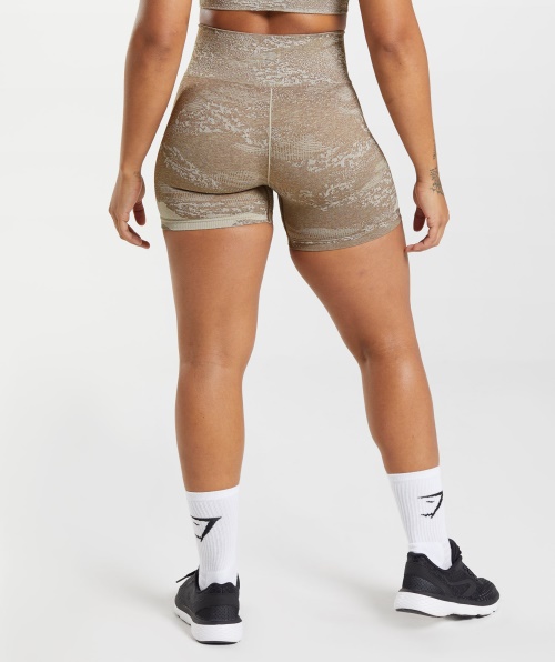Gymshark Adapt Shorts Camuflado Sem Costura Lava-pebble Cinza-soul Marrom