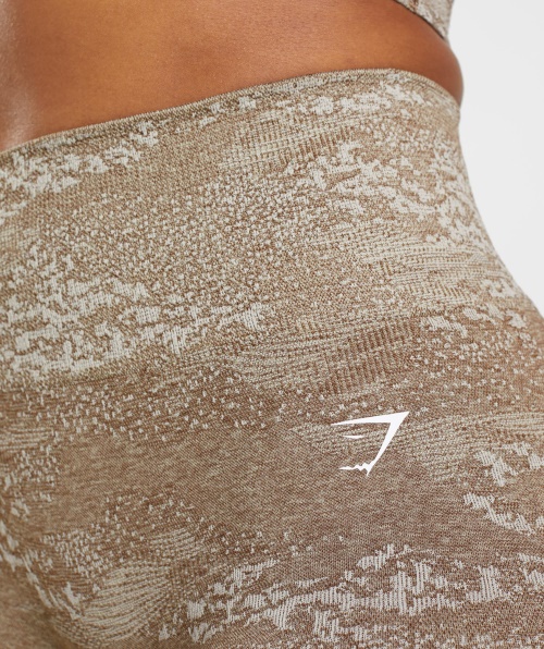 Gymshark Adapt Shorts Camuflado Sem Costura Lava-pebble Cinza-soul Marrom