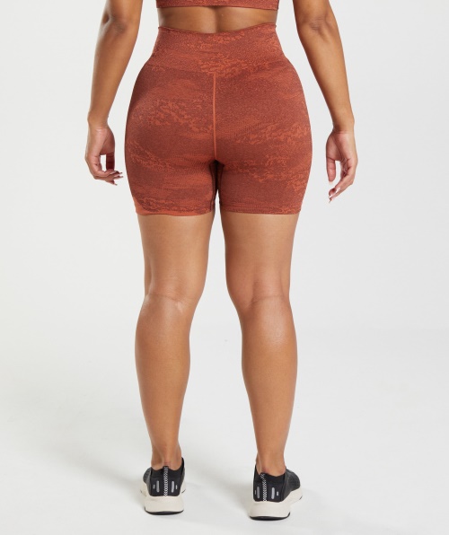 Gymshark Adapt Shorts Camuflado Sem Costura Lava-storm Vermelho-cereja Marrom