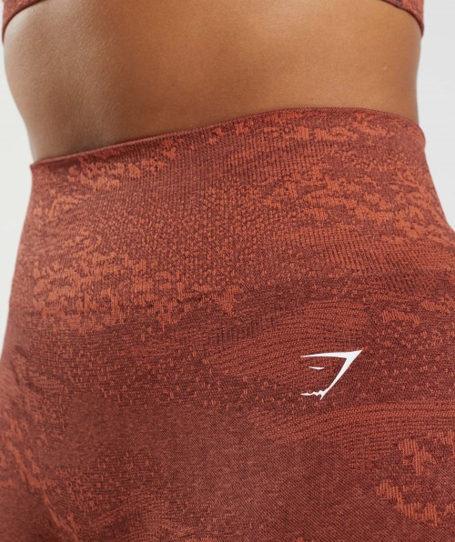 Gymshark Adapt Shorts Camuflado Sem Costura Lava-storm Vermelho-cereja Marrom