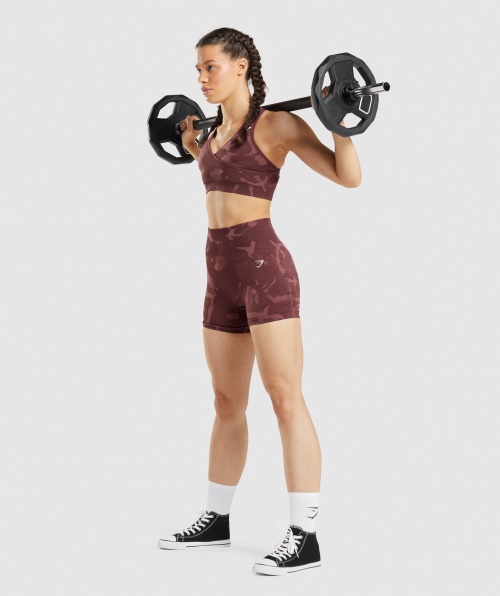 Gymshark Adapt Shorts Camuflado Sem Costura Savanna-cereja Marrom