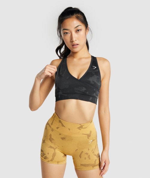 Gymshark Adapte Sutiã Esportivo Sem Costura Camuflado Savanna-black