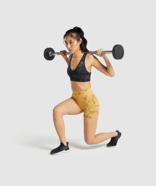 Gymshark Adapte Sutiã Esportivo Sem Costura Camuflado Savanna-black