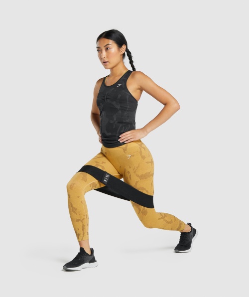 Gymshark Adapt Camo Tanque Sem Costura Savanna-black