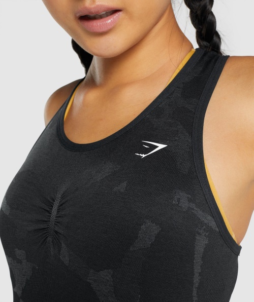 Gymshark Adapt Camo Tanque Sem Costura Savanna-black