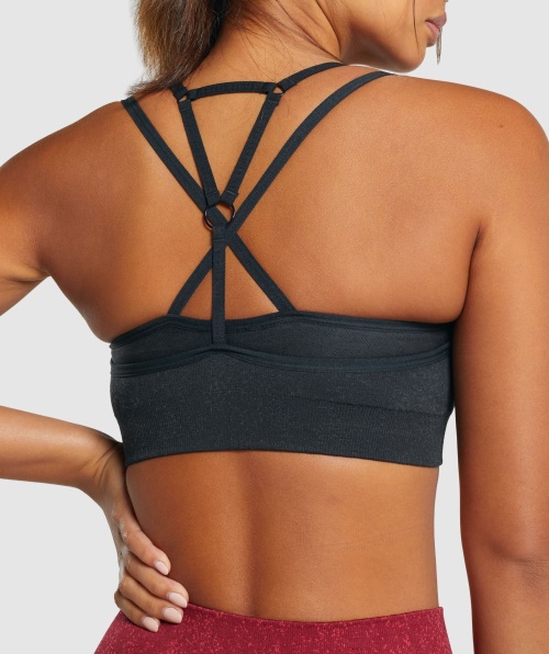 Gymshark Adapt Fleck Sutiã Esportivo Sem Costura Mineral-preto