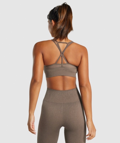 Gymshark Adapt Fleck Sem Costura Sutiã Esportivo Marrom Mineral