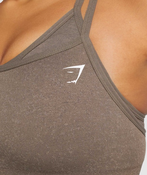 Gymshark Adapt Fleck Sem Costura Sutiã Esportivo Marrom Mineral