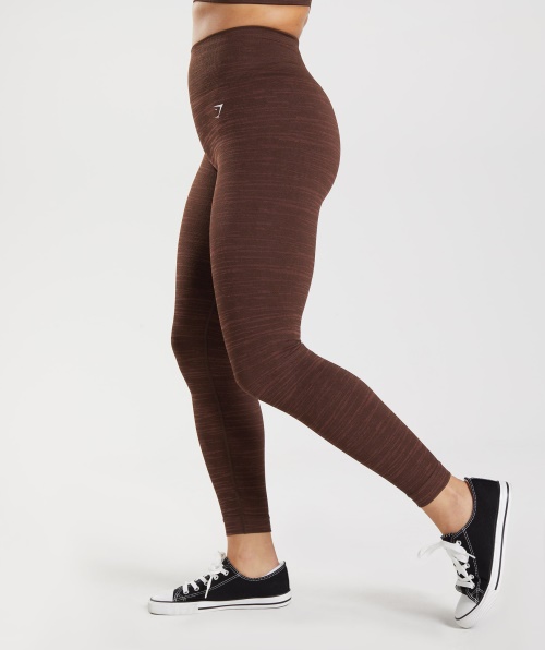 Gymshark Adapte Legging Marl Sem Costura Vlt-archive Marrom-marrom
