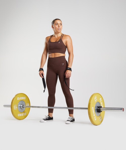 Gymshark Adapte Legging Marl Sem Costura Vlt-archive Marrom-marrom