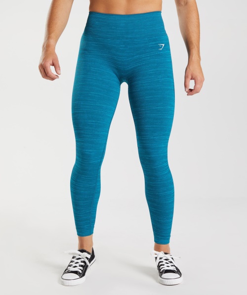 Gymshark Adapte Legging Marl Sem Costura Vlt-atlantic Blue-shark Blue
