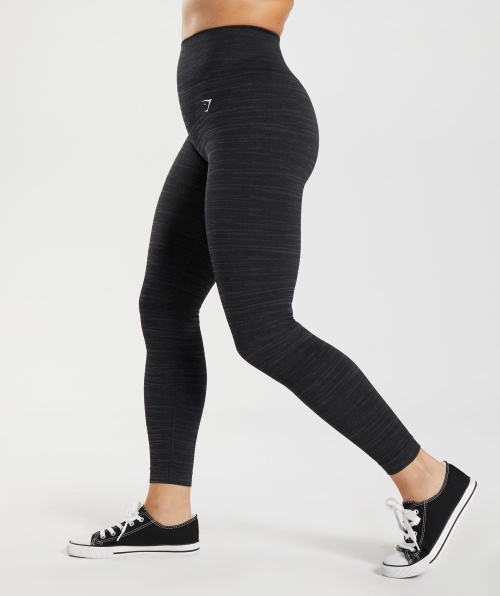 Gymshark Adapte Legging Marl Sem Costura Vlt-black-smokey Grey