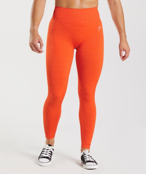 Gymshark Adapte Legging Marl Sem Costura Vlt-pimenta Laranja Picante