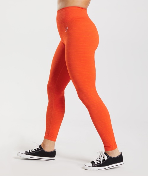 Gymshark Adapte Legging Marl Sem Costura Vlt-pimenta Laranja Picante