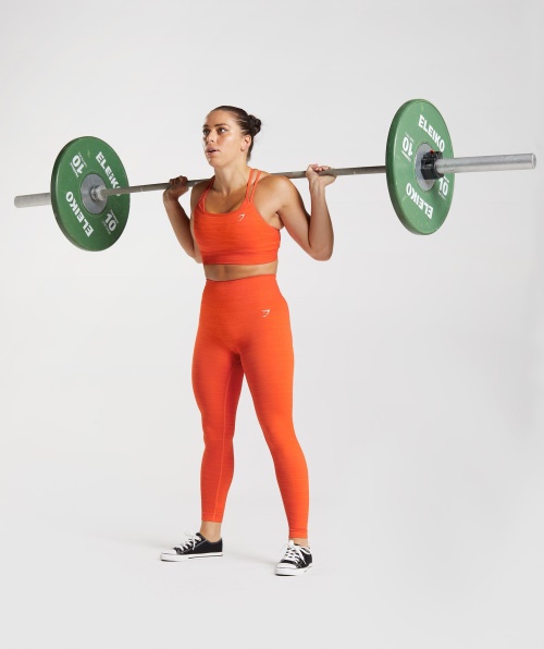 Gymshark Adapte Legging Marl Sem Costura Vlt-pimenta Laranja Picante