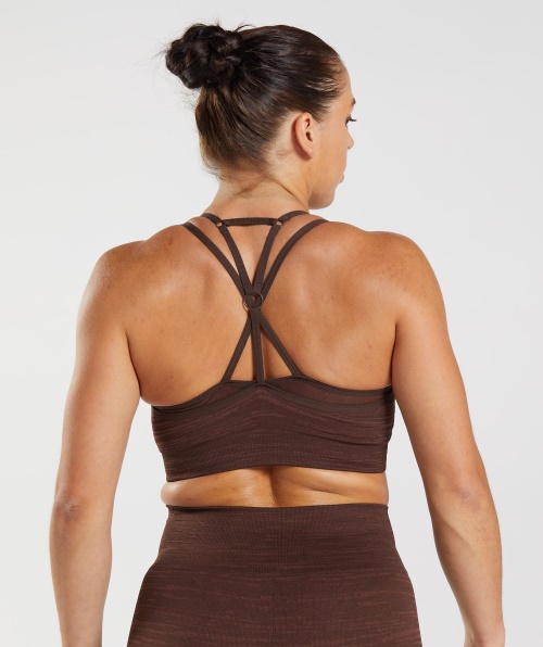 Gymshark Adapt Marl Sutiã Esportivo Sem Costura Vlt-archive Marrom-marrom