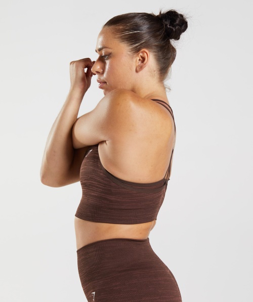 Gymshark Adapt Marl Sutiã Esportivo Sem Costura Vlt-archive Marrom-marrom