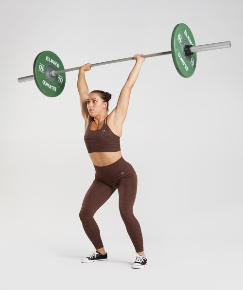 Gymshark Adapt Marl Sutiã Esportivo Sem Costura Vlt-archive Marrom-marrom