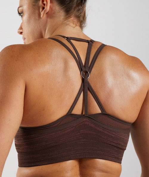 Gymshark Adapt Marl Sutiã Esportivo Sem Costura Vlt-archive Marrom-marrom