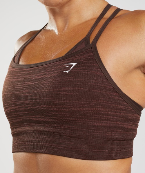 Gymshark Adapt Marl Sutiã Esportivo Sem Costura Vlt-archive Marrom-marrom