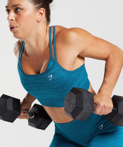 Gymshark Adapt Marl Sutiã Esportivo Sem Costura Vlt-atlantic Blue-shark Blue