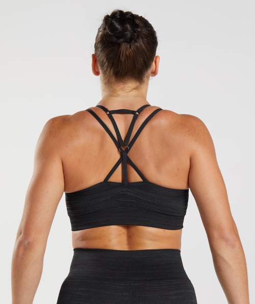 Gymshark Adapt Marl Sutiã Esportivo Sem Costura Cinza Vlt-preto-esfumaçado