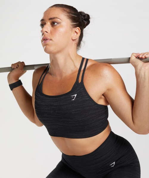 Gymshark Adapt Marl Sutiã Esportivo Sem Costura Cinza Vlt-preto-esfumaçado