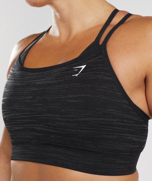 Gymshark Adapt Marl Sutiã Esportivo Sem Costura Cinza Vlt-preto-esfumaçado