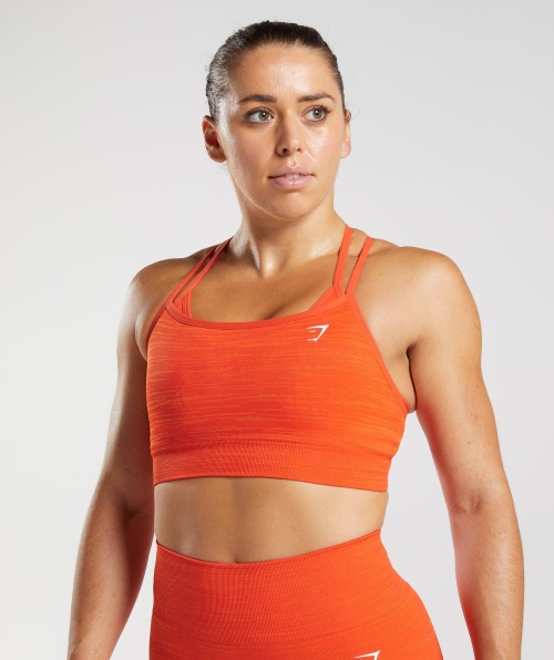 Gymshark Adapt Marl Sutiã Esportivo Sem Costura Vlt-pimenta Laranja Picante