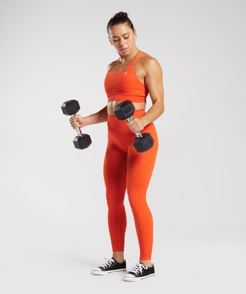 Gymshark Adapt Marl Sutiã Esportivo Sem Costura Vlt-pimenta Laranja Picante