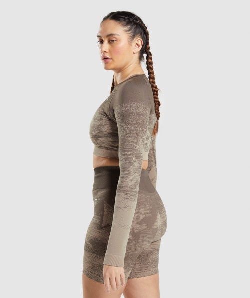 Gymshark Adapt Top Ombre Cropped Triangular-penny Brown