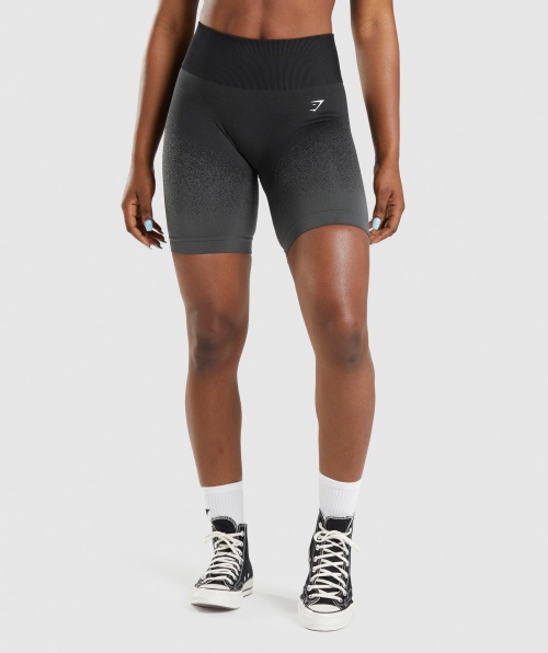 Gymshark Adapt Calção De Ciclismo Sem Costura Ombre Preto-cinza