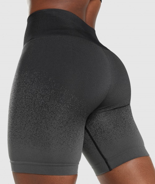 Gymshark Adapt Calção De Ciclismo Sem Costura Ombre Preto-cinza