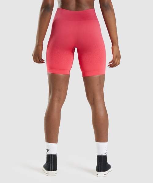 Gymshark Adapt Calção De Ciclismo Sem Costura Ombre Rosa-vermelho