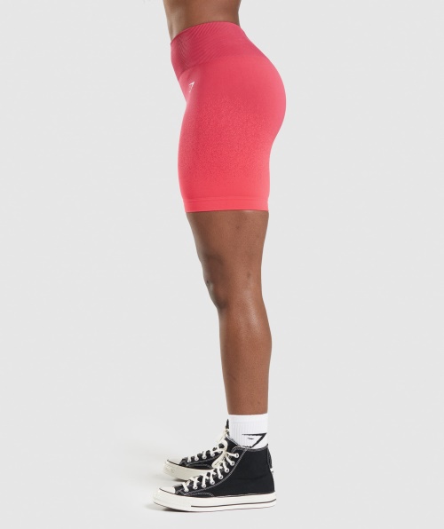 Gymshark Adapt Calção De Ciclismo Sem Costura Ombre Rosa-vermelho