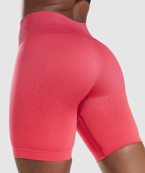 Gymshark Adapt Calção De Ciclismo Sem Costura Ombre Rosa-vermelho