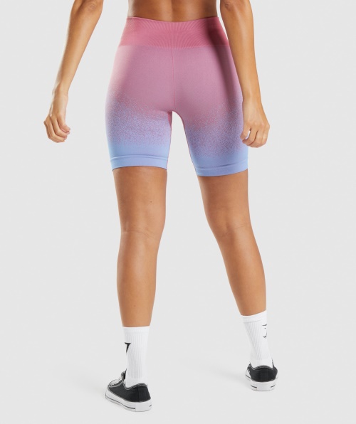 Gymshark Adapt Ombre Shorts De Ciclismo Sem Costura Rosa Rosa Claro Azul