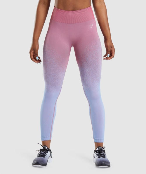 Gymshark Adapte Legging Ombre Sem Costura Rosa Rosa Claro Azul