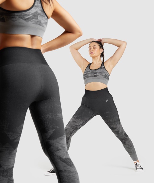 Gymshark Adapte Legging Ombre Sem Costura Triângulo-preto